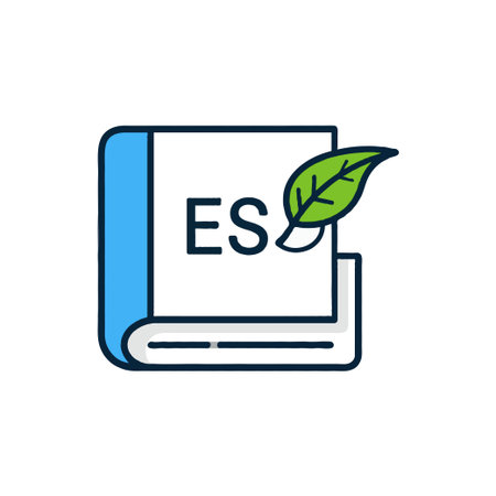 An illustration symbolizes the concept of learning with an open book and a green leaf. Representing ecological wisdom and sustainable knowledge acquisition. It conveys the connection betweenのイラスト素材