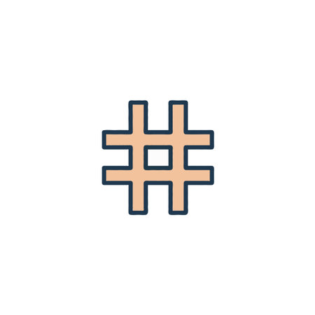 This captivating image features a stylized hashtag symbol in a unique color scheme, perfect for conveying ideas of trending topics and social connection. The clean lines and contemporary aestheticのイラスト素材