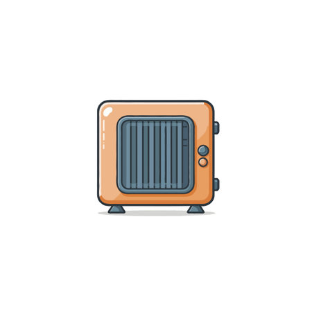A delightful retro-style appliance illustration brings back memories of simpler kitchen technology. Its charming design features a distinctive color palette and clean lines, making it a versatileのイラスト素材
