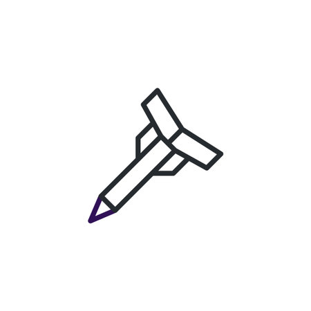 An artistic render featuring a rocket designed with a pencil shape against a plain background. This creative concept evokes ideas of innovation, exploration, and imagination. It symbolizes aimingのイラスト素材