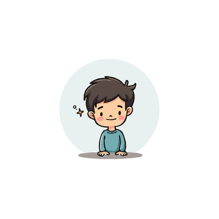A delightful vector art piece showcases a cheerful boy illustration. This artwork captures the essence of childhood joy. With its bright and appealing visuals, it radiates a sense of innocent wonderのイラスト素材