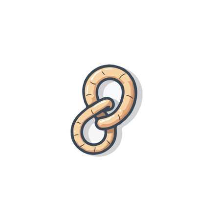 A stylized vector illustration of a pretzel, rendered in a cheerful, cartoon-like style. Its smooth texture and inviting shape evoke a sense of comfort and delight making it an excellent choice forのイラスト素材