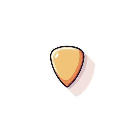 A meticulously crafted guitar pick illustration highlights its smooth curves and gradient fill creating a visually appealing piece. The isolated presentation emphasizes its design making it suitableのイラスト素材