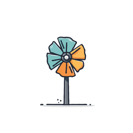 This colorful pinwheel illustration evokes feelings of childhood and simple joy. The bright, pastel colors create a calming and playful design, perfect for adding a touch of whimsy to any projectのイラスト素材