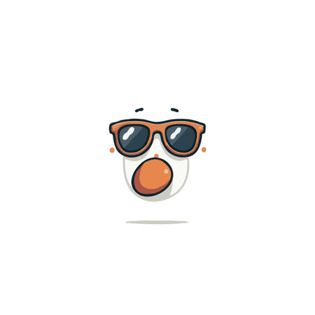 A delightful cartoon illustration featuring a happy egg character wearing sunglasses. The sunny design evokes feelings of cheerfulness and lightheartedness, perfect for adding a touch of humor toのイラスト素材