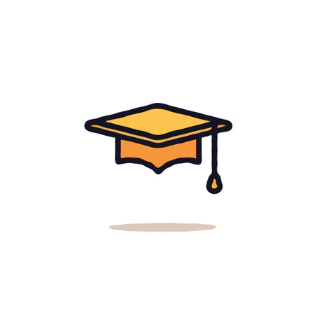 A minimalistic illustration featuring a graduation cap, subtly representing academic achievement and the celebration of knowledge. It symbolizes educational success, degree attainment, and theのイラスト素材