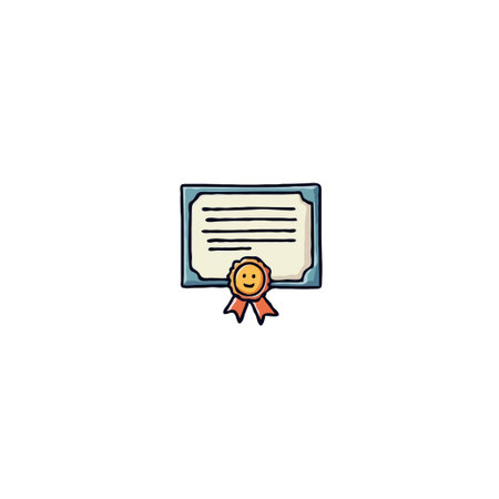 This charming hand-drawn illustration of a certificate represents achievement, recognition, and...