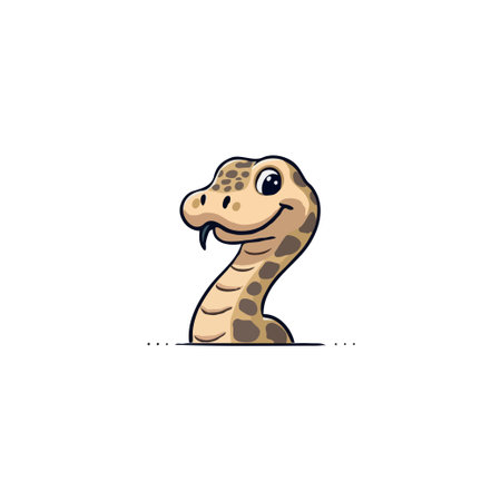 A charming cartoon snake peeks out from below, rendered in a friendly, playful style. This...