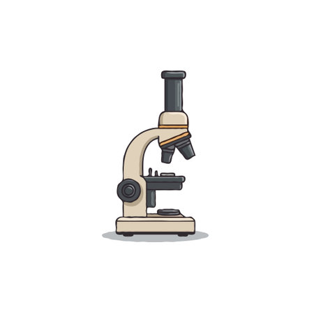 A meticulously crafted illustration presents a detailed microscope, perfect for science education or...