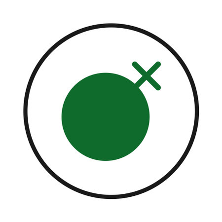 This image presents a stylized green botanical symbol enclosed within a circular frame representing environmental stewardship. The graphic emphasizes sustainability. Its pure lines and clearのイラスト素材