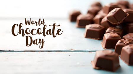 Celebrate World Chocolate Day with this tempting image of sweet chocolate. Indulge in the irresistible allure of cocoa and the joy it brings.の素材