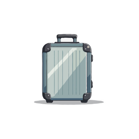 Pixel art illustration of a suitcase, perfect for travel, adventure, and vacation themes. Retro style luggage icon.のイラスト素材