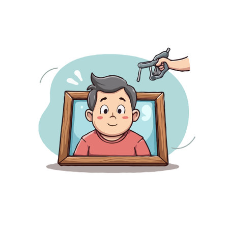 Illustration of a tattoo artist tattooing a portrait. Concept of art, creativity and body modification.のイラスト素材