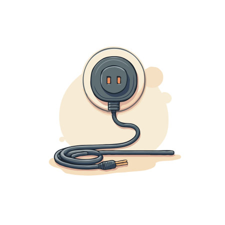 Illustration of a charger plug with a cable, suitable for electronic devices. Vector design with a...
