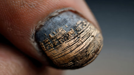 Intricate miniature ship art painted on a fingernail, showcasing detailed craftsmanship and unique artistic expression.の素材