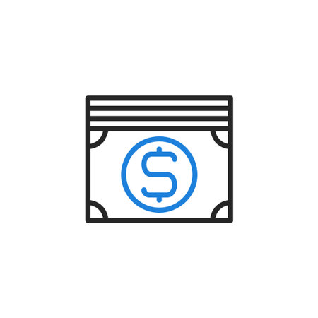 Money bill icon. Cash symbol. Vector illustration isolated on a white background. Finance concept.のイラスト素材
