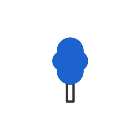 Simple blue tree icon isolated on a white background. Minimalist design for nature, environment, or design concepts.のイラスト素材