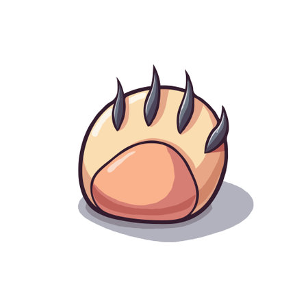 Adorable cartoon illustration of a bear paw with sharp claws. Perfect for children's books, games, and educational materials.のイラスト素材