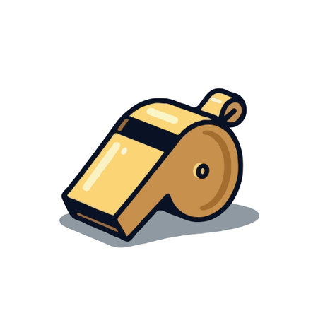 Illustrated cartoon whistle icon on a white background. Perfect for sports, safety, or sound design projects.のイラスト素材