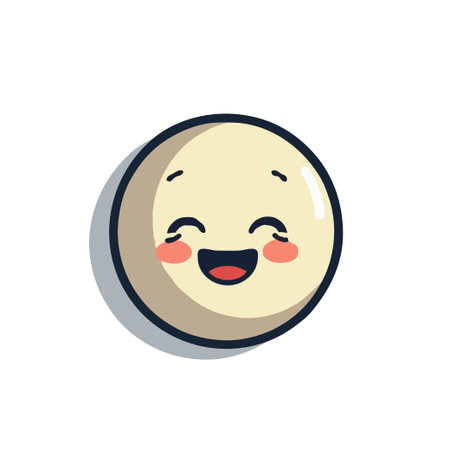 Adorable emoticon illustration with a cheerful expression. Perfect for adding a touch of fun and positivity to any project.のイラスト素材