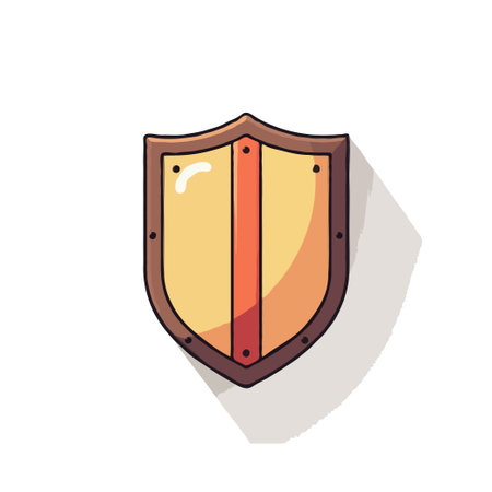 Cartoon illustration of a shield. Symbol of protection, security, and defense. Great for games and design projects.のイラスト素材