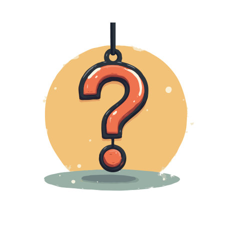 A bright orange question mark hangs suspended, symbolizing curiosity, confusion, and the unknown.