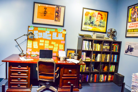 USA, CA, Los Angeles, Hollywood, 11 Janua 2015: Photo of Warner Bros inside views. Studio Tour Hollywood, VIP  TOUR. set lego city movie, Superman suit, decorations, studio Friends TV Show, recordingのeditorial素材