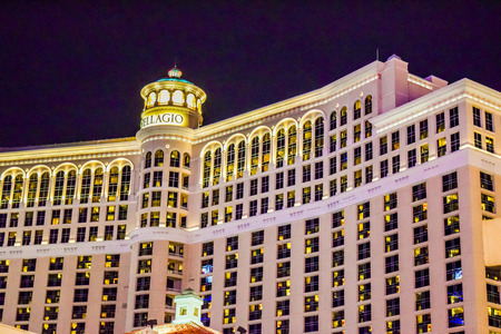 Las Vegas, NV, USA . January 21, 2016: Bellagio hotel and casino. The Bellagio opened October 15, 1998, it was the most expensive hotel ever built at US$1.6 bn.のeditorial素材