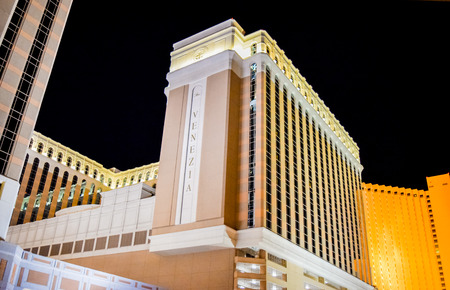 Las Vegas, NV, USA . January 21, 2016:  The Venetian Resort Hotel & Casino. The resort opened on May 3, 1999 with flutter of white doves, sounding trumpets, singing gondoliersのeditorial素材