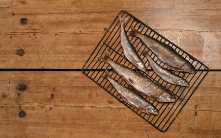 Fresh fish before cooking on the grill.の写真素材