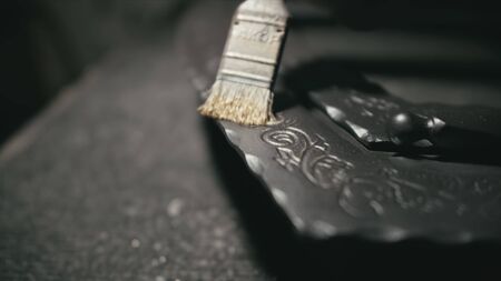 Forge workshop. Smithy manual production.の写真素材