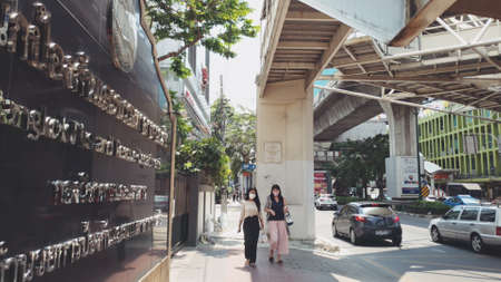 BANGKOK, THAILAND - MARCH 23, 2020: Walking through the empty streets of Bangkok during a pandemic...