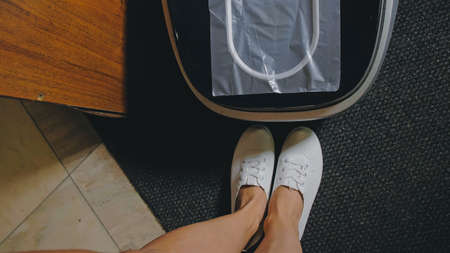 Automatic Thermal Shrinkable Shoe Cover Laminating Machine. Closの写真素材