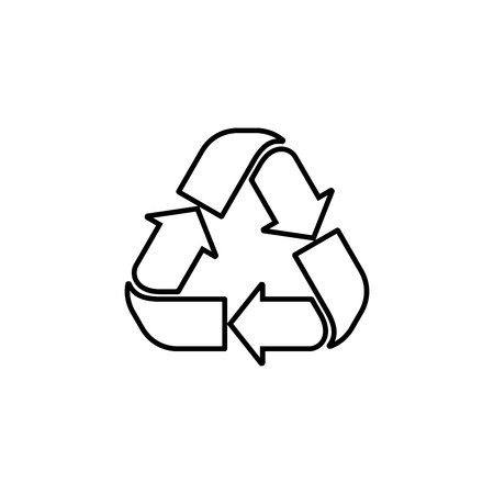 Recycle vector illustration, Green recycle sign vector isolated on white backgroundのイラスト素材