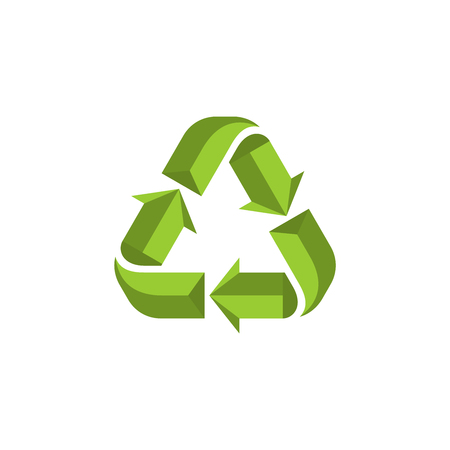Recycle vector illustration, Green recycle sign vector isolated on white backgroundのイラスト素材