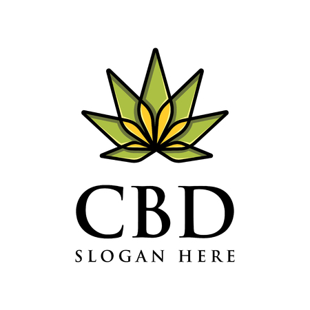 Editable abstract cannabis logo vector - Weed logo design inspiration - Hemp logo designのイラスト素材