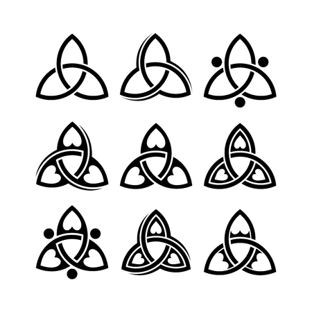 Trinity logo design inspiration, trinity love logo isolated on white backgroundのイラスト素材
