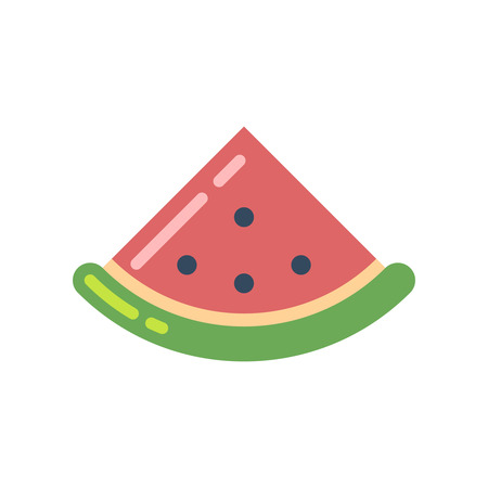 Watermelon slice flat icon vector illustration.のイラスト素材