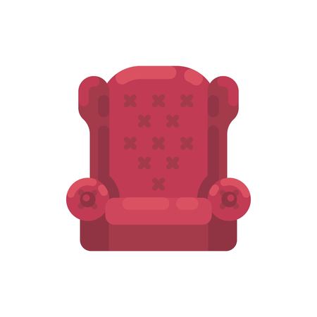 Red Santa Claus armchair illustration. Cozy furniture flat icon.のイラスト素材