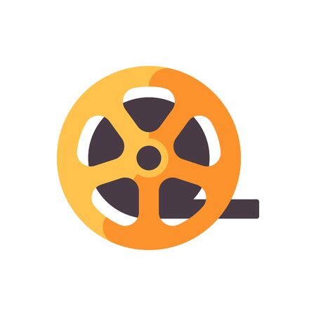 Film strip roll. Cinematography flat iconのイラスト素材