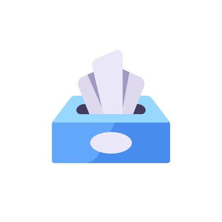 Paper tissue box vector illustration. Hygiene flat iconのイラスト素材