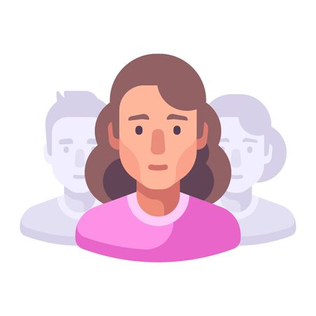 Team work flat illustration. Social media community flat iconのイラスト素材