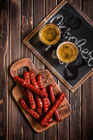 Sausages with beerの写真素材