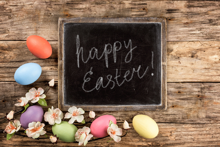 easter eggs backgroundの写真素材