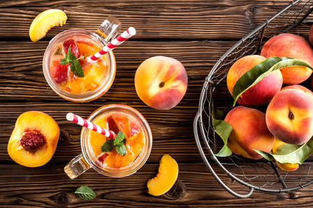 refreshing peach drinkの写真素材