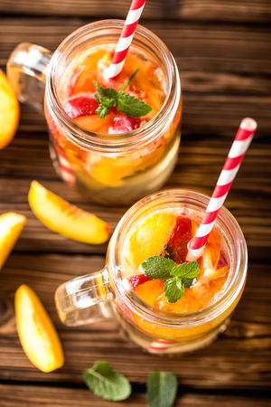 refreshing peach drinkの写真素材
