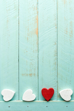 wooden hearts valentine backgroundの写真素材