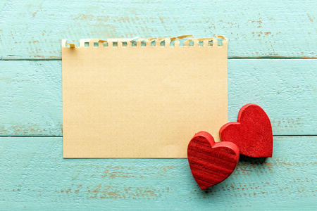 wooden hearts valentine backgroundの写真素材