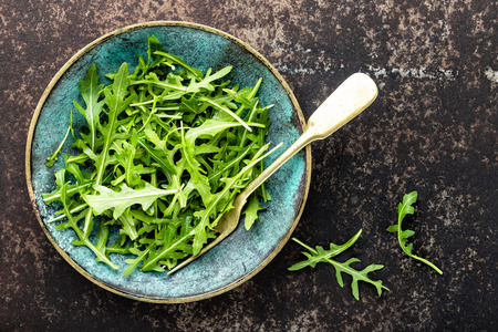 fresh crunchy juicy arugula leavesの写真素材