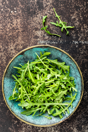 fresh crunchy juicy arugula leavesの写真素材